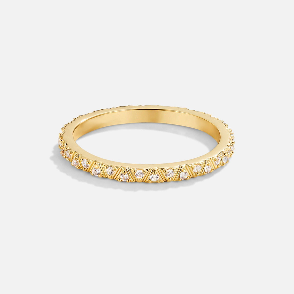 Arquette Gold & Crystal Band Ring