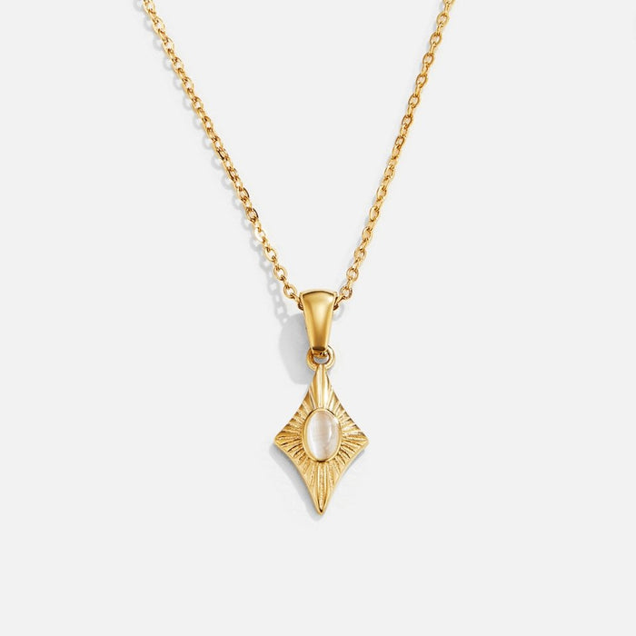 Luna White Opal Gold Necklace
